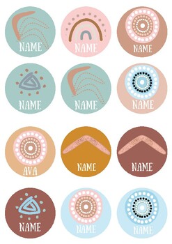 Preview of Indigenous themed student name tags