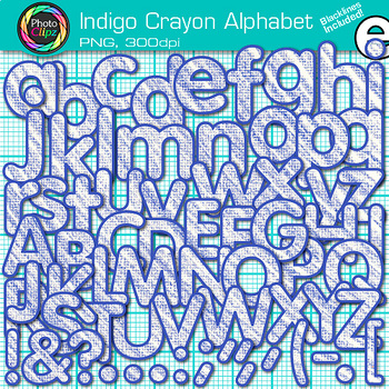 Indigo Alphabet Letter Clipart Images: Crayon Effect Clip Art ...