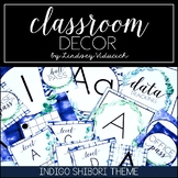 Eucalyptus and Indigo Shibori Classroom Decor {EDITABLE}