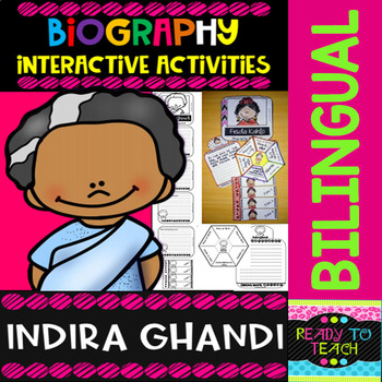 Preview of Indira Ghandi - Interactive Activities - Dual Language