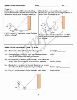 Preview of Indirect Measurement (Ratios, Proportions, Trigonometry)