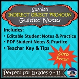 Indirect Object Pronouns in Spanish - Guided Grammar Notes
