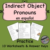 Indirect Object Pronouns in Spanish Practice Worksheets