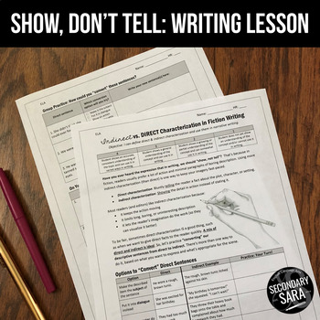 Preview of Indirect and Direct Characterization: “Show, Don’t Tell” Writing Lesson