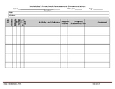 Individual Assessment Documentation (Editable, Head Start 