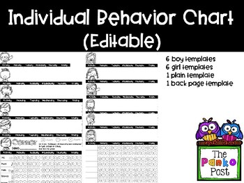 Preview of Individual Behavior Chart (Editable)