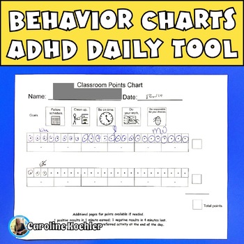 Preview of Individual Student Behavior Chart On Task Tally for Desk with Smiley Face ADHD