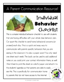 Individual Behavior Communication Checklist - Freebie!