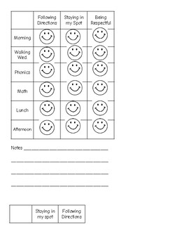 Individual Desk Behavior Chart By Alysia Nutting 