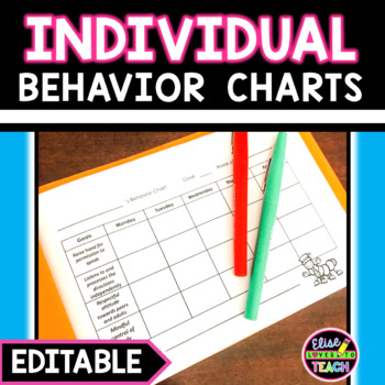 Preview of Individual Editable Daily Behavior Charts