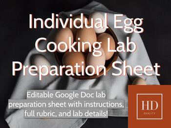 Preview of Individual Egg Lab Preparation Sheet and Rubric