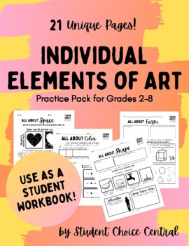 Preview of Individual Elements of Art Sheets Packet - Grades 2-8