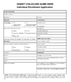 Individual Enrollment Packet for Childcare - Editable