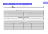 Individual Family Service Plan: IFSP