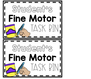 Individual Fine Motor Task Bin Labels Editable By Ms Mal S Munchkins