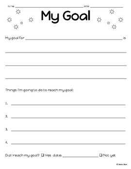 Individual Goal Setting Sheet by Sprouting Learners | TpT