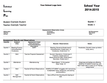 Preview of Individual Learning Plan