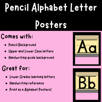 Preview of Individual Letter Posters- Pencil Background