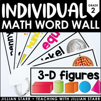 Preview of Individual Math Word Wall 2nd Grade | Student Word Wall Ring