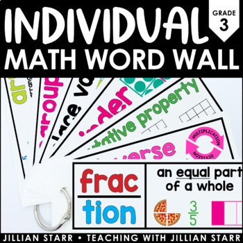 Preview of Individual Math Word Wall 3rd Grade | Student Word Wall Ring