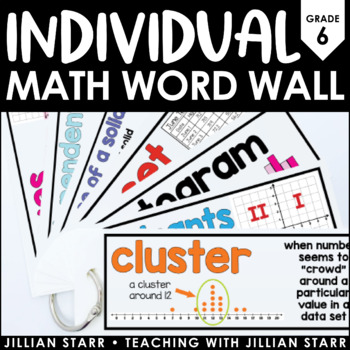 Preview of Individual Math Word Wall 6th Grade | Student Math Word Wall Ring