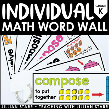 Preview of Individual Math Word Wall Kindergarten