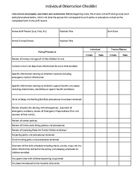 child care orientation course assignment answers