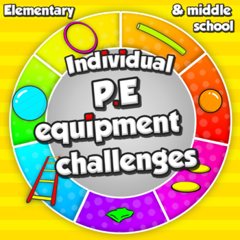 Preview of Individual PE equipment challenges - Task cards for sport skill development