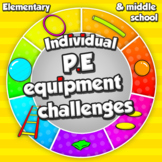Individual PE equipment challenges - Task cards for sport 