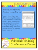 Individual Reading Conference Kindergarten Recording Sheet
