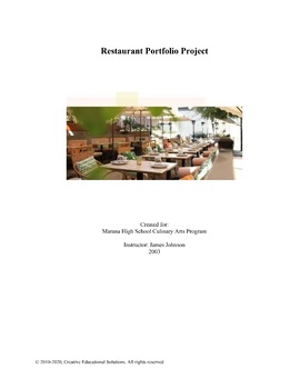 Preview of Individual Restaurant Portfolio Project