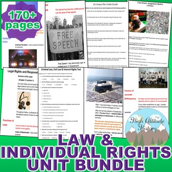 Preview of Criminal Law, Civil Law, and Individual Rights Unit Bundle (Government)