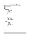 Individual School Counselor Note Form