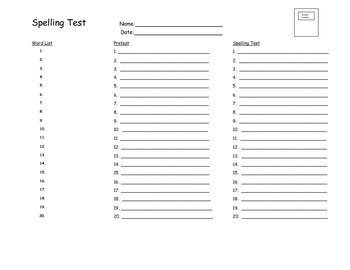 individual spelling test template by lisa allred tpt