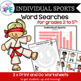 Individual Sports Word Search Puzzles