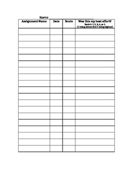 Individual Student Assignment Tracker by Maegan Wilton | TPT