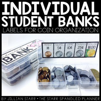 Preview of Student Coin Bank: Money Organizer Labels