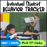 EDITABLE Individual Student Behavior Tracker for Classroom