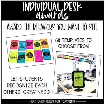 Preview of Individual Student Desk Awards | 68 Templates of Behaviors You Want Recognized