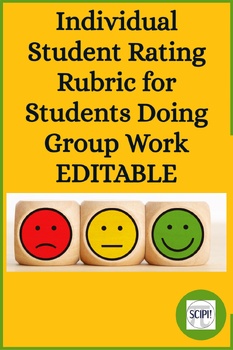 Preview of Individual Student Rating Rubric for Group Work or Projects - EDITABLE