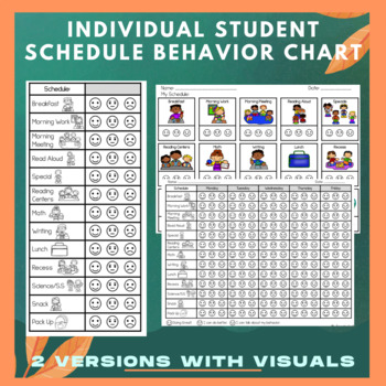 Preview of Individual Student Schedule Behavior Chart (Editable)