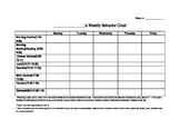 Individual Student Weekly Behavior Chart (editable)