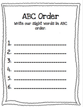 Individual Word Work packet by Emily's Store | TPT