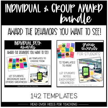 Preview of Individual and Group Desk Awards | Behaviors You Want Recognized