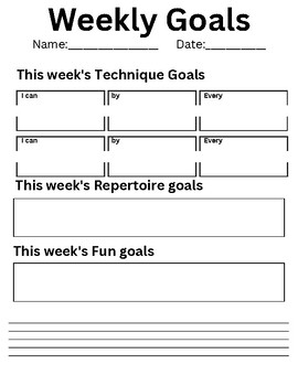 Preview of Individual practice weekly goals