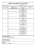 Individualized Infant Lesson Plan Template: Nurturing Ever