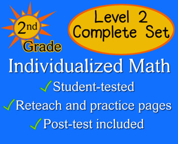 Preview of Individualized Math Level 2 Bundle - Assessment/Worksheets - 2nd grade