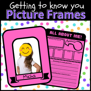 Preview of Individualized Picture Frame Craft | Beginning of the Year | About Me Page