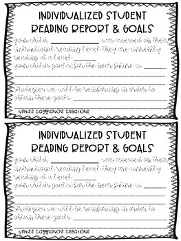 Preview of Individualized Student Reading Report & Goals