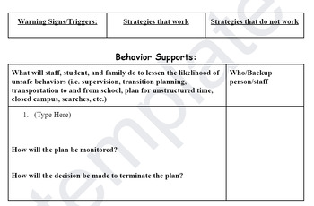 Individualized Student Safety Plan - Template by Felicia Mader | TPT